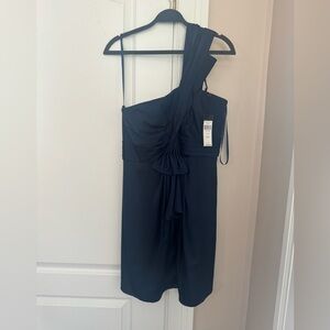 Bcbgmaxazria Dresses | New BCBG Navy Palais One Shoulder Dress Size 12. NWT